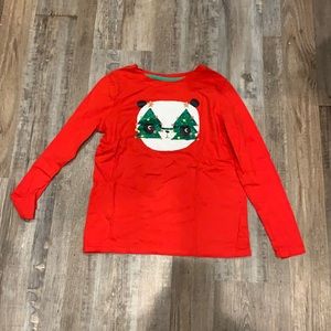 Christmas panda with sunglasses long sleeve T-shirt been worn once